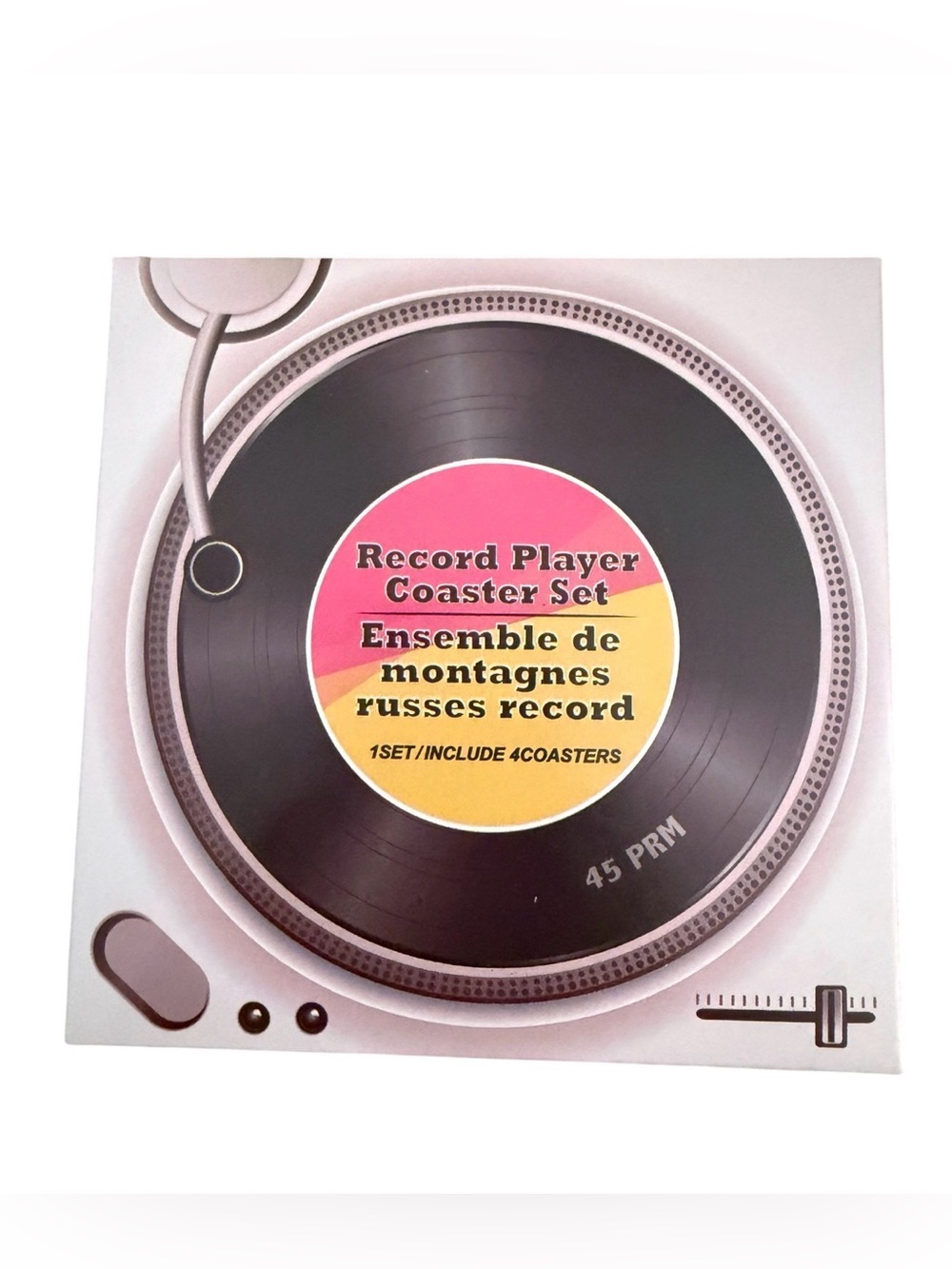 Record Player Coaster Set - Picture 3 of 5